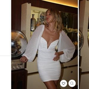 12th tribe Alessandra White Mesh Mini Dress SIZE SMALL